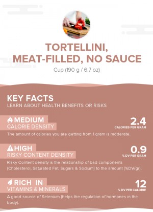 Tortellini, meat-filled, no sauce