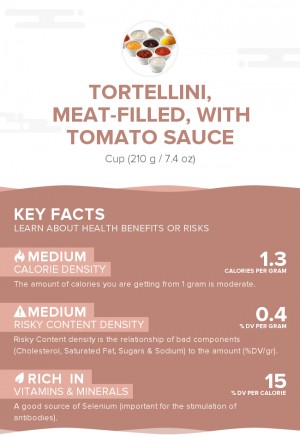 Tortellini, meat-filled, with tomato sauce