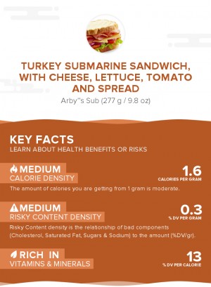 Turkey submarine sandwich, with cheese, lettuce, tomato and spread