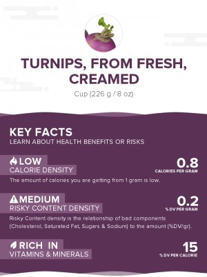 Turnips, from fresh, creamed