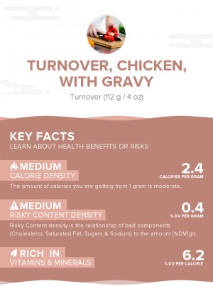 Turnover, chicken, with gravy