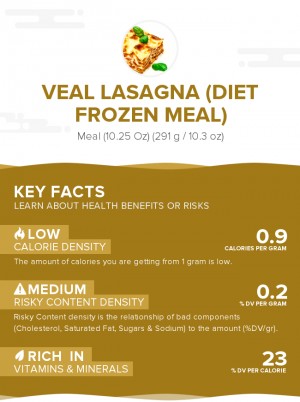 Veal lasagna (diet frozen meal)