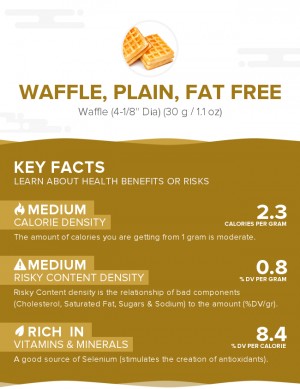 Waffle, plain, fat free
