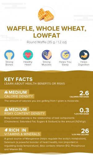 Waffle, whole wheat, lowfat