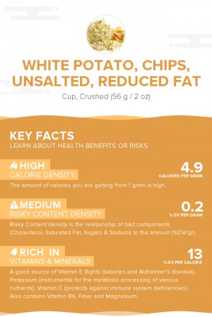 White potato, chips, unsalted, reduced fat