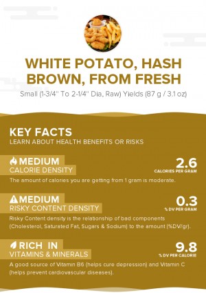 White potato, hash brown, from fresh