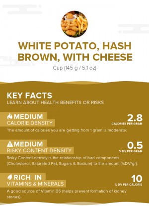 White potato, hash brown, with cheese