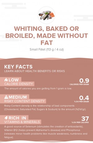 Whiting, baked or broiled, made without fat