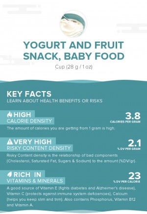 Yogurt and fruit snack, baby food