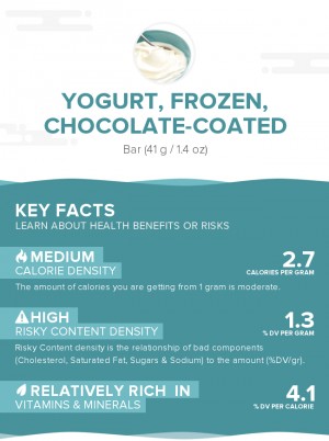 Yogurt, frozen, chocolate-coated