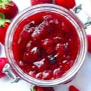 Vegan strawberry and raspberry jam with agave nectar