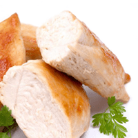 Chicken or turkey salad, made with mayonnaise