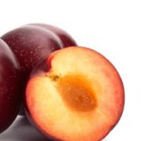 Plum, cooked or canned, drained solids