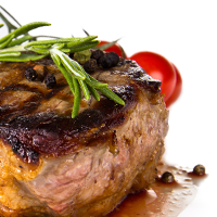 Pork steak or cutlet, breaded or floured, broiled or baked, lean only eaten