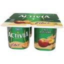 Activia Fiber Peach and Cereal Lowfat Yogurt, 4 oz, 4 count