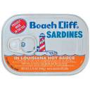 Beach Cliff: In Louisiana Hot Sauce Sardines, 3.75 oz
