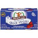 Brown Cow: All Natural Nonfat Strawberry w/Fruit On The Bottom 4 Oz Greek Yogurt, 4 Ct