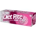 Diet Rite Pure Zero Red Raspberry Soda, 12 fl oz, 12 pack