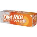 Diet Rite Pure Zero Tangerine Soda, 12 fl oz, 12 pack
