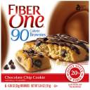 Fiber One 90 Calorie Chocolate Chip Cookie Brownies, 0.89 oz, 6 count