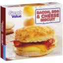 Great Value Bacon, Egg & Cheese Biscuit Sandwiches, 4.06 oz, 4 count