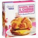Great Value Bacon, Egg & Cheese Croissant Sandwiches, 3.66 oz, 4 count