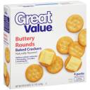 Great Value Buttery Rounds Baked Crackers, 15.1 oz