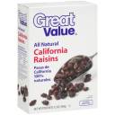 Great Value California Raisins, 12 oz