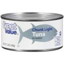 Great Value Chunk Light Tuna In Water, 12 oz