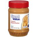 Great Value: Creamy Peanut Butter, 18 Oz