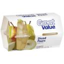 Great Value Diced Pears Fruit Cups, 4ct