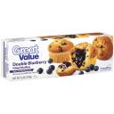 Great Value Double Blueberry Filled Muffins 3 Ct, 12 oz