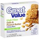 Great Value Fiber Bars Oats & Peanut Butter, 5 ct