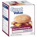 Great Value Flame-Broiled Bacon Cheeseburger Sandwiches, 2ct