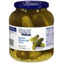 Great Value: Kosher Whole Dill Pickles, 24 Oz