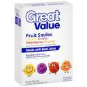 Great Value Lemon/Grape/Strawberry/Orange Fruit Smiles, 21.6 oz
