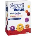 Great Value Lemon/Grape/Strawberry/Orange Fruit Smiles Pouches, 42ct