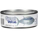 Great Value Light Tuna Chunk In Water, 5 oz