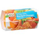 Great Value No Sugar Added Mandarin Oranges Fruit Cups, 4 oz, 4 count