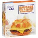 Great Value Sausage, Egg & Cheese Croissant Sandwiches, 4.4 oz, 4 count