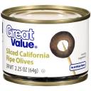 Great Value: Sliced California Ripe Olives, 2.25 Oz
