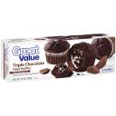 Great Value Triple Chocolate Filled Muffins 3 Ct, 12 oz