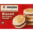 Jimmy Dean Hot & Spicy Sausage Biscuit Snack Size Sandwiches, 10 count, 17 oz