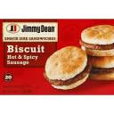 Jimmy Dean Hot & Spicy Sausage Biscuit Snack Size Sandwiches, 20 count, 34 oz