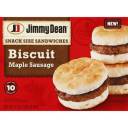 Jimmy Dean Maple Sausage Biscuit Snack Size Sandwiches, 10 count, 17 oz