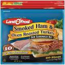 Land O' Frost Sub Smoked Ham & Oven Roasted Turkey Sub Sandwich Kit Slices, 60 count, 20 oz