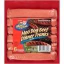 Moo & Oink Moo Dog Beef Dinner Jumbo Franks, 6 count, 16 oz