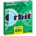 Orbit Spearmint Sugarfree Gum, 6 pc