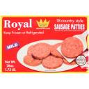 Royal Country Style Mild Sausage Patties, 18 count, 28 oz