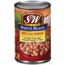 S&W Premium 50% Less Sodium White Beans, 15 oz